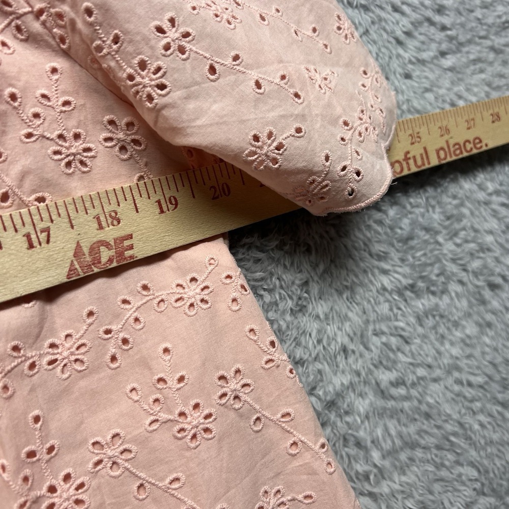 Talbots Floral Embroidedery Eyelet Square Neck Top Womens XL Peach Cotton Casual - Picture 9 of 10